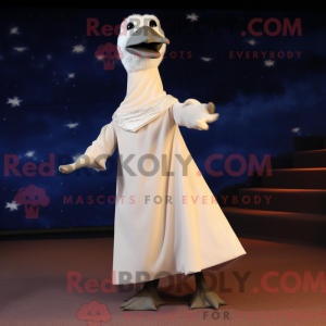 Crème meeuw mascottekostuum...