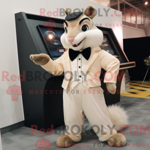 Beige ekornmaskotdraktfigur...