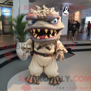 Beige Piranha maskot...