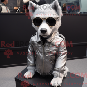 Silver Dog-mascottekostuum...