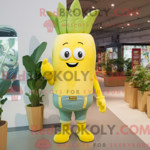 Geel Celery mascottekostuum...
