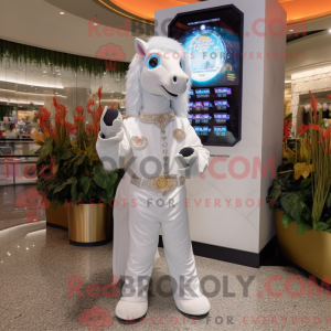 Hvid Mare maskot kostume...