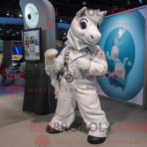 Hvid Mare maskot kostume...