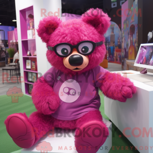 Magenta Bär Maskottchen...
