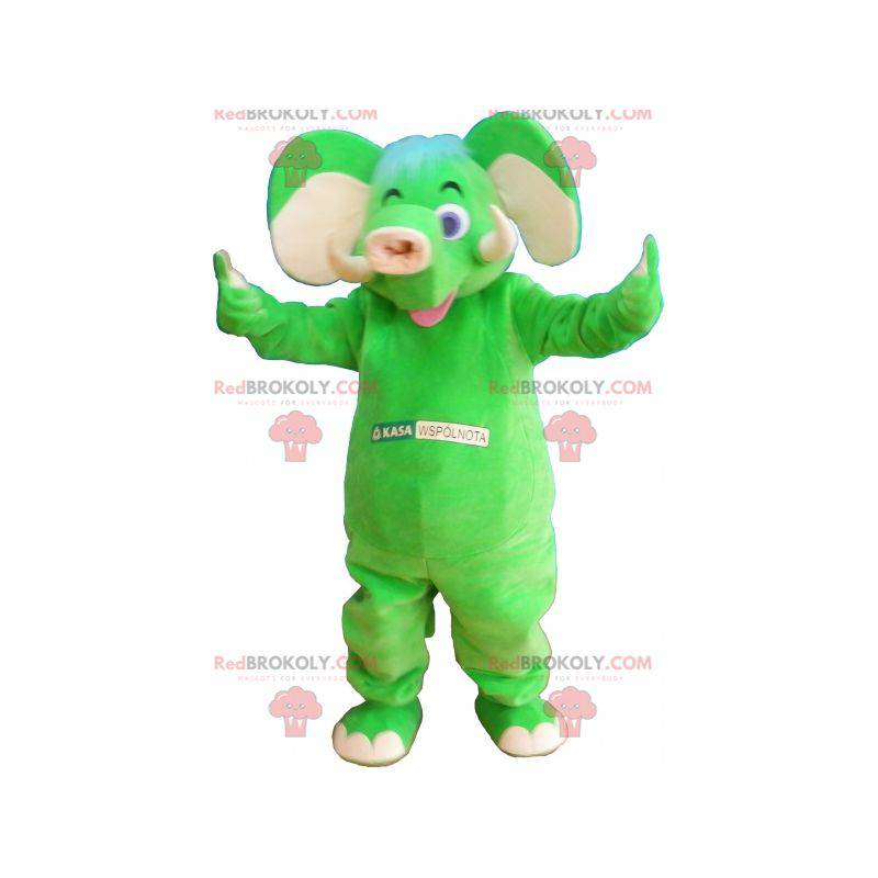 Mascota elefante verde llamativo - Redbrokoly.com