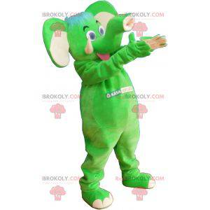 Mascotte elefante verde appariscente - Redbrokoly.com