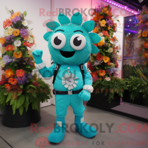 Turquoise boeket bloemen...