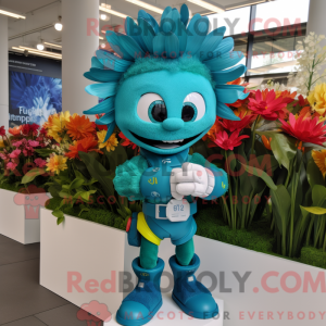 Turquoise boeket bloemen...