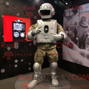 Silver Army Soldier maskot...