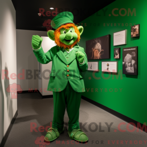 Grøn Leprechaun maskot...