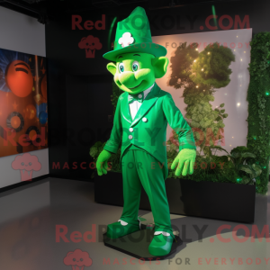 Grøn Leprechaun maskot...