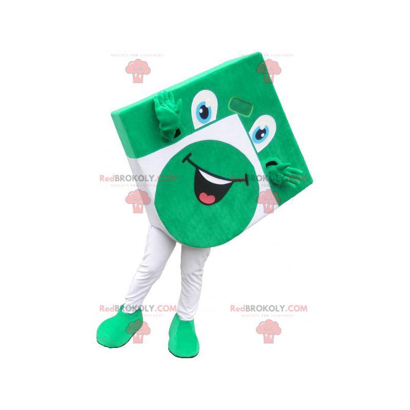 Green and white square mascot looks fun - Redbrokoly.com