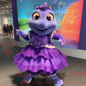 Lilla Turtle maskot kostume...