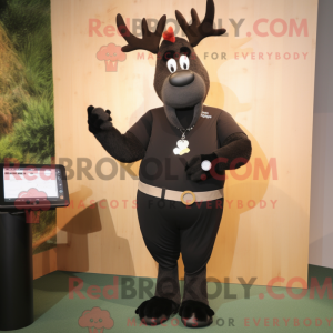 Sort rensdyr maskot kostume...