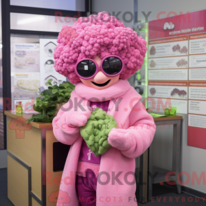 Rosa blomkålmaskotkostyme...