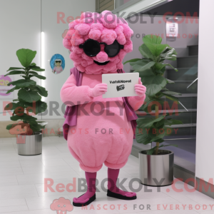 Rosa blomkålmaskotkostyme...