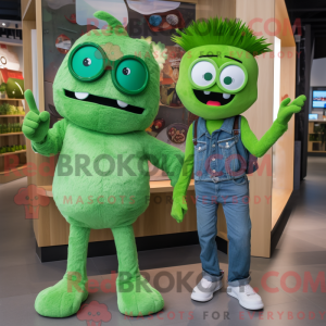 Grön Momentum maskot kostym...