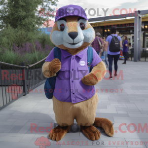 Lilla Marmot maskot kostume...