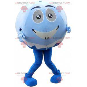 Blue and white ball mascot. Round head mascot - Redbrokoly.com