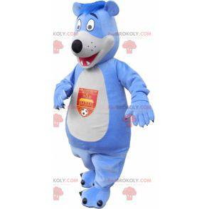 Blue and white teddy bear mascot - Redbrokoly.com