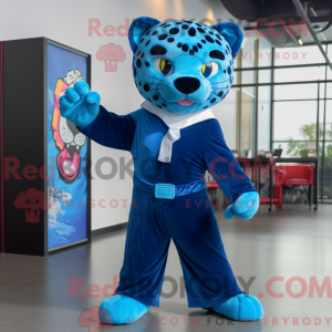 Blå Jaguar maskot drakt...