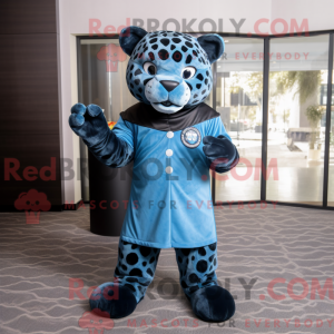 Máscara de jaguar azul com...