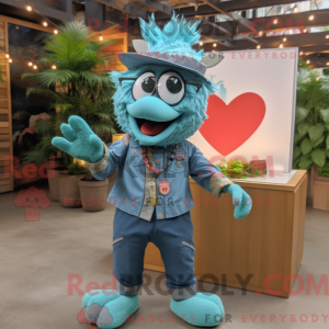 Teal Arrow Of Love maskot...