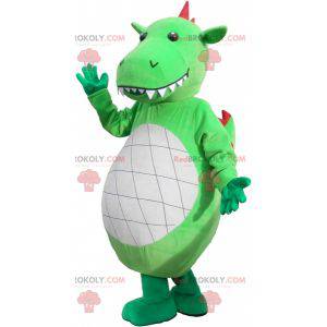 Gigantyczna i imponująca zielona maskotka dinozaura -