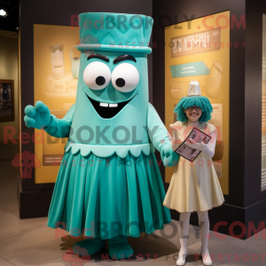 Teal Lasagna mascot costume...