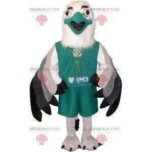 Mascot white and green sphinx in sportswear - Redbrokoly.com