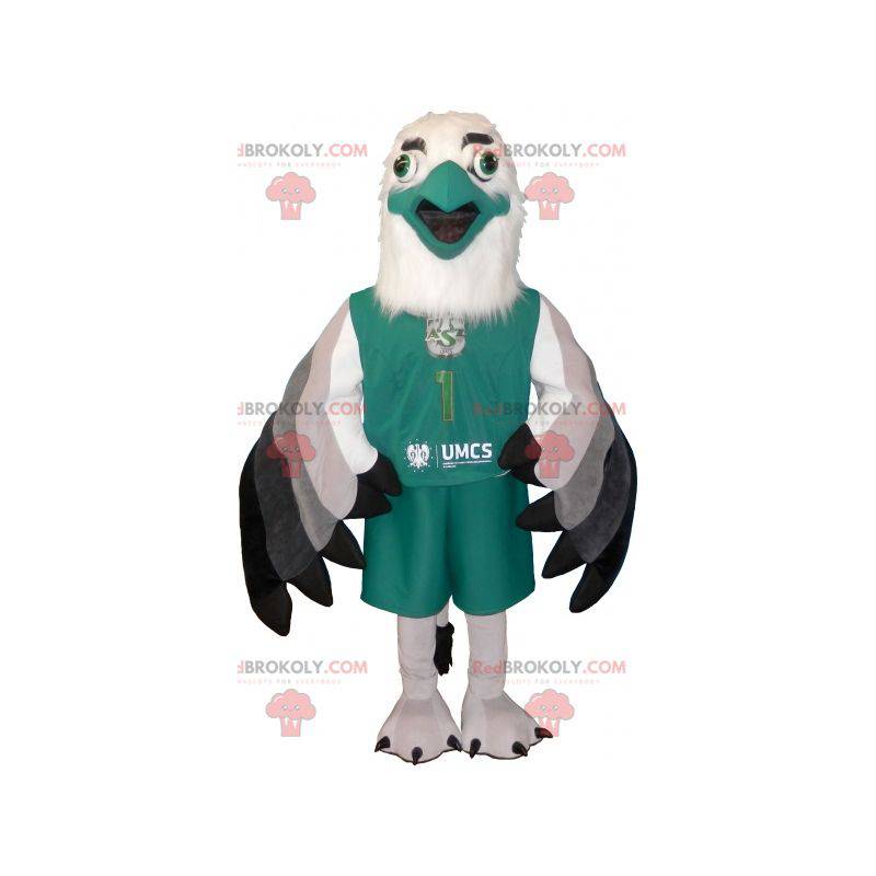 Witte en groene sfinx mascotte in sportkleding - Redbrokoly.com