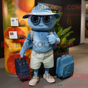 Blå Mango-maskotdraktfigur...