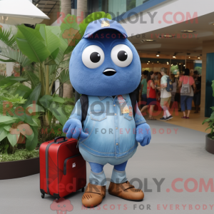 Blue Mango mascot costume...