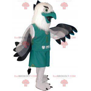 Mascot white and green sphinx in sportswear - Redbrokoly.com