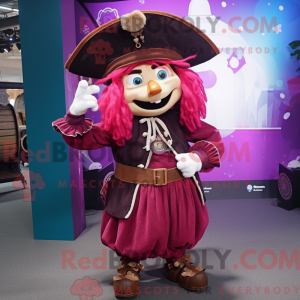 Magenta Pirate Maskot Drakt...