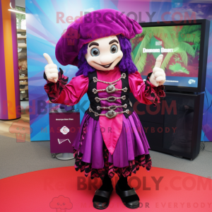 Magenta Pirate-maskot drakt...