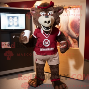 Maroon bavian maskot...