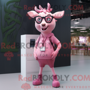 Pink Deer maskot kostume...