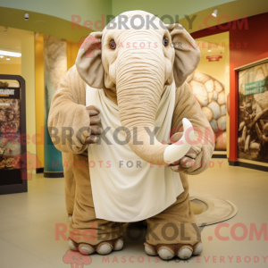 Beige Mammoth maskot...