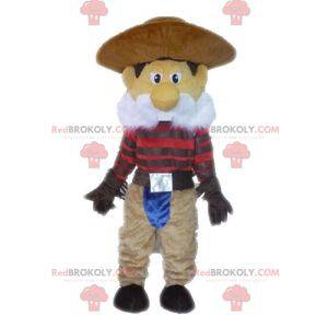 Mascotte de cow-boy moustachu en tenue traditionnelle -