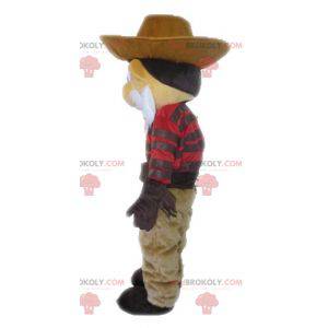 Mascote cowboy bigodudo em traje tradicional - Redbrokoly.com