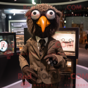 Brown Crow mascot costume...