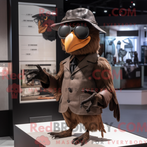 Brown Crow mascot costume...