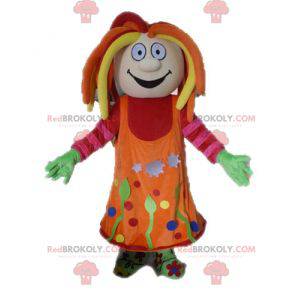 Mascot colorful girl with dreadlocks - Redbrokoly.com