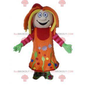 Mascot kleurrijk meisje met dreadlocks - Redbrokoly.com