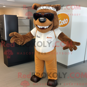 Tan Bbq Ribs maskot kostume...