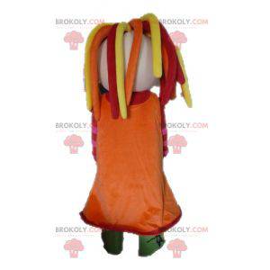 Maskot farverig pige med dreadlocks - Redbrokoly.com