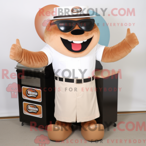 Tan Bbq Ribs maskot kostume...