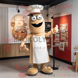 Tan Bbq Ribs mascot costume...