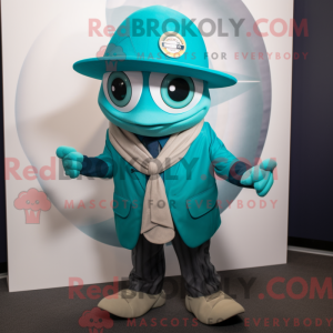 Teal Gyro mascot costume...